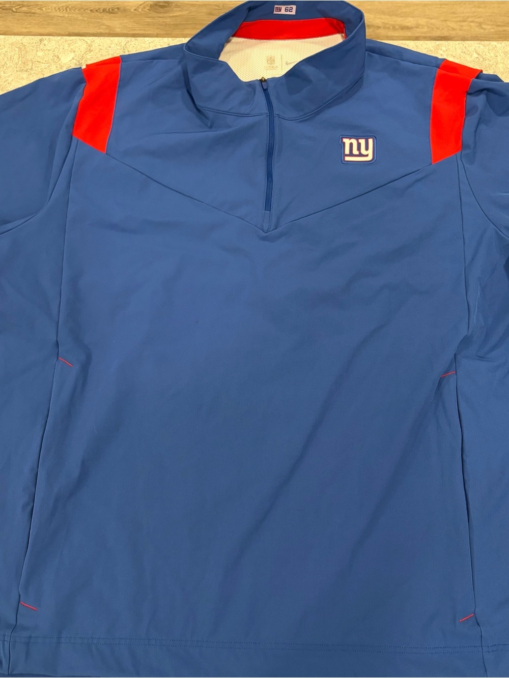 New York Giants Nike Blue On-Field Team Issued 1/4-Zip Performance Jacket-3XL